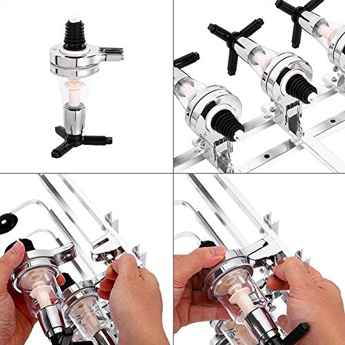 Akozon 4 Bottle Liquor Dispenser Wall Mounted Stand Bar, Multifunctional Accessory For Home Use