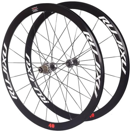 LSRRYD Rennrad Laufradsatz 700C 40MM Aluminiumlegierung C/V Bremsfelge Schnellspanner 16/21H Naben 120 Klicks Für 8 9 10 11 Geschwindigkeit(Silver Hub)