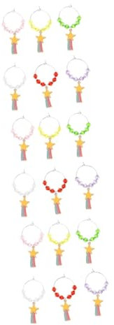 MUCKLILY 3 Set Segnabicchieri Colorati Per Vino Marcatori Per Feste E Matrimonio Design Unico Resistente Per Celebrazioni 6 Pezzi * 3