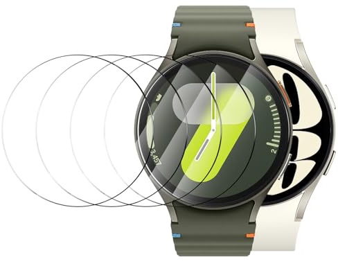 Vetro Temperato per Samsung Galaxy Watch 7/6 /5/4 /FE 40mm, 5Pezzi Pellicola Protettiva HD Schermo Antigraffio, Senza Bolle Chiaro Installazione Facile Sensibile