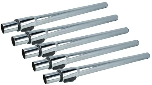 vhbw 5x Tubo aspirador compatible con Hoover aspiradora - conexión de 32 mm, 58-96 cm, cromado