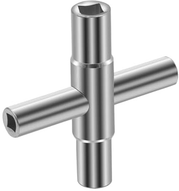 Clé silcock Key - Outil d'eau extérieure, cle de poignée transversale | 3,03 * 3,03 pouces Accès à la de plomberie universelle, de robinet en acier à 4 voies, outil d'ouvreur de soupape lourd
