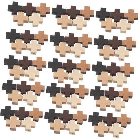 VERDANVERSE 100Stücke Holzkreuz Anhänger Antikes Design Religiöse Charms für DIY Schmuckherstellung Armbänder für Kreative Bastelprojekte Spirituellen