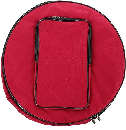 Gepolsterte Snare Drum Tasche 13–14 Zoll mit Tragegurt für Auftritte | Oxford Gewebe, Rot, Einlagige Ausführung, Inklusive Zubehör, Tragbar und Stilvoll, für Musikbedarf