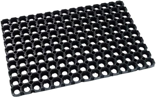 HOME ZEN HOUSEHOLD LINEN ART COMPOS Zerbino Bucato in Gomma Tappeto per Esterni Tutte le Superfici, Resistente, Altezza 1 cm, Nero, Misura 40x80 cm
