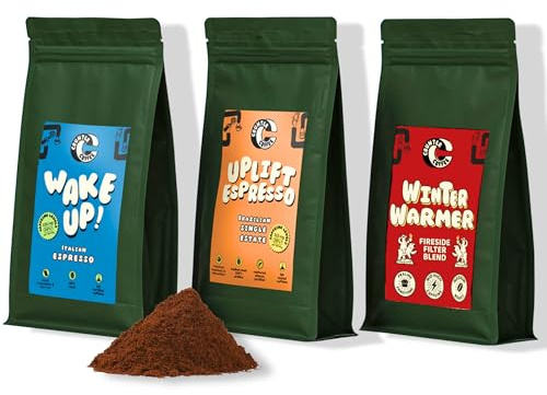 Counter Coffee Ground Coffee Gift Set 3 x 350g of Our Best Sellers | Medium Ground | Great For Christmas Gifting | Perfect for Catetieres, Moka and Pour Over Coffee | Freshly Roasted To Order