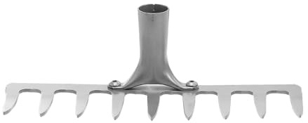 COLLBATH Rastrillo Agrícola de Hierro de 9 Dientes para Jardinería, Herramienta Manual sin Mango, Resistente y Duradera para Arar Césped y Limpiar Hojas en Exterior