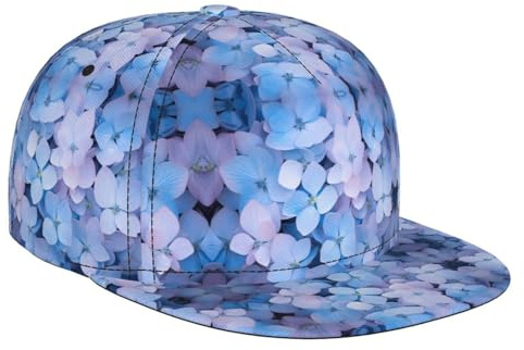 BLWSLC Casquette de baseball pour adulte réglable en sergé avec motif hortensia imprimé, adaptée pour les voyages et le sport, noir