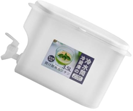 Garneck Dispensador de Bebidas Botella de Pp 3.5l para Frigorífico con Grifo de Color Claro con Gran Capacidad y Resistencia al Frío para Té de Frutas y Agua Fría