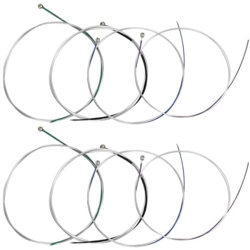 Gatuida 8 Stück Geigensaiten 4/4 Vernickelt mit Kugelkopf Ersatzsaiten aus Strapazierfähigem Material für Violine Standardspannung für Musikzubehör und Saitenwechsel