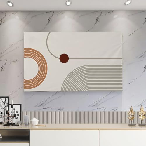 VHKJewE Telo copri-televisore da 32-75 pollici con motivo dipinto, arte moderna, montaggio a parete, antipolvere(B,55in(130x80cm))