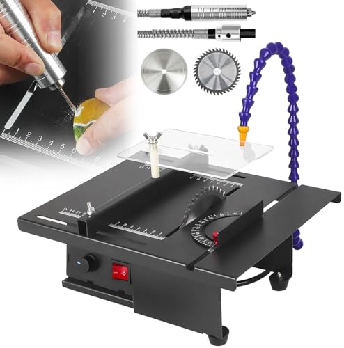 Mini Table Saw, Multifunctional Cutting Machine for Woodworking, DIY Model Making, Precision Jade Grinding and Cutting Tool, Ideal for Hobbyists