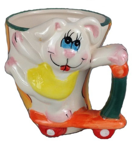 Gobelet enfant baby tasses avec anse rigolo pour enfant zoo en forme de lapin pour chien ou chat motif éléphant