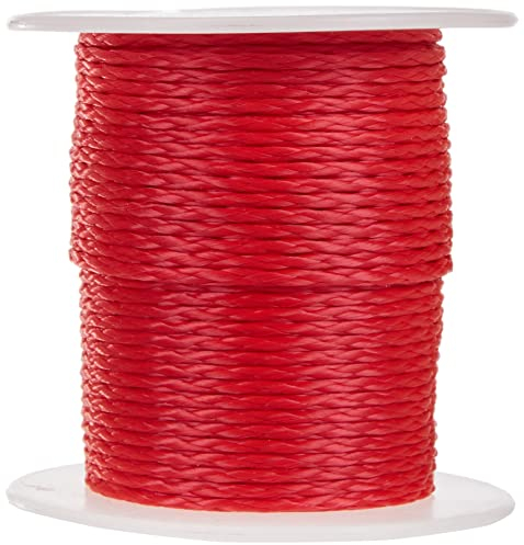 Meister Maurerschnur rot - 50 m Länge - Ø 2,0 mm - Polyethylen geflochten - Knotenfest - Reißfest & Belastbar - Auf Spule / Richtschnur / Bauschnur / Lotschnur / Pflasterschnur / 6306210