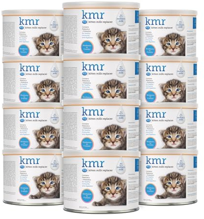 PetAg KMR Kitten Milk Replacer Powder - 6 oz, Pack of 12 - Powdered Kitten Formula with Prebiotics, Probiotics & Vitamins for Kittens Newborn to Six Weeks Old - Easy to Digest
