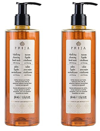 Prija - Liquid Soap with Ginseng 2x 380ml Bottle Soap Wellness,Hergestellt in Italien.