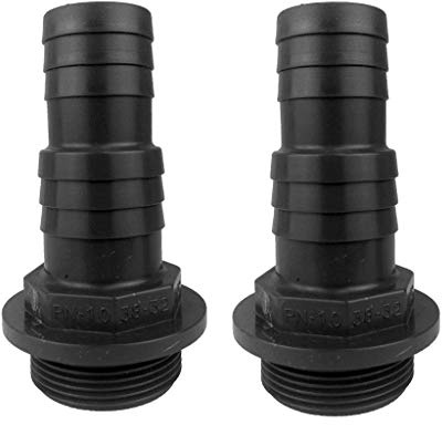 well2wellness® PVC Druckschlauchtülle mit Gewinde 1 1/2 x 32-38 mm - 2 Stück (107028-2)