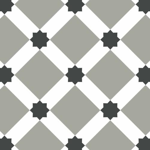DRAEGER PARIS 1886 - Stickers Carrelage Adhésifs Opaques 15x15 cm - Set de 6 Carreaux Étoilés - Faciles à Poser & Nettoyer - Vinyle Résistant à l'eau & Chaleur - Idéal Cuisine & Salle de Bain