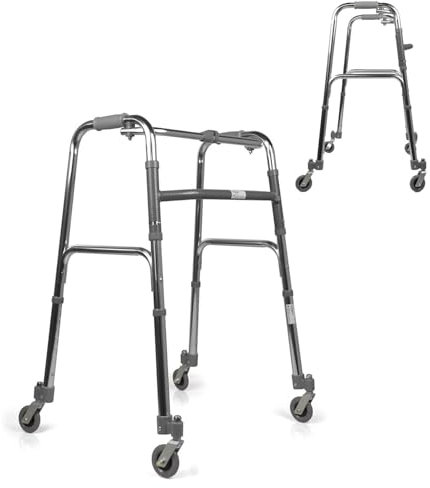 App Life Deambulatore per Anziani 4 Ruote Piroettanti Leggero in Alluminio Dispositivo Medico di Classe I - Pieghevole Regolabile in Altezza - Girello per Anziani