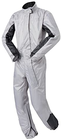 FAST WAY Regenkombi Motorrad Herren & Damen, Wasserdichter & Winddichter Regenanzug, Motorrad Regenbekleidung & Fahrrad Regenbekleidung, Silber, Größe L