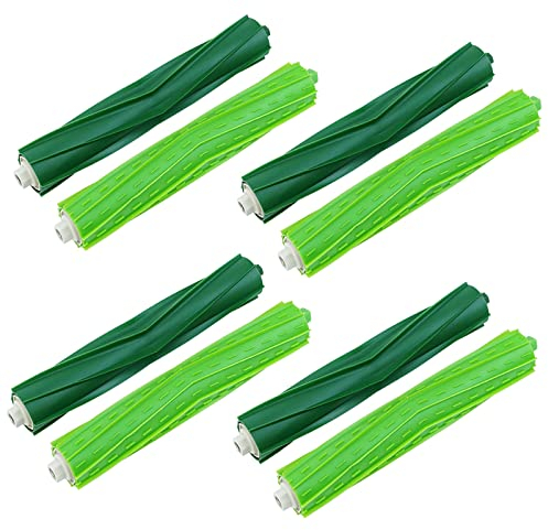AiLomey 4 Set Rollen Bürste Ersatzteil für iRobot e/i/j Serie, Bürsten Zubehör für Roomba i7 i7+ i3 i3+ i4 i4+ i6 i6+ i8 i8+ j7 j7+ E5 E6 E7 Saugroboter, 8 Gummibürsten