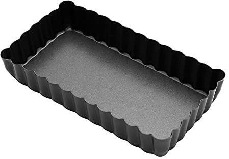 Aggert Plaque de cuisson antiadhésive cannelée - Moule à tarte rectangulaire - Mini moule à tarte amovible - Outil de cuisson