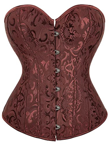 Grebrafan Corsage Korsett Stahl Damen Hochzeits Korsage S Braun