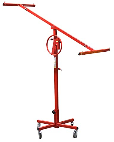 XPOtool Plattenheber bis max. 40 kg, Höhe 170-290 cm, Montagehilfe für Trockenbau, Paneelheber mit 4 Rädern mit Feststellbremse