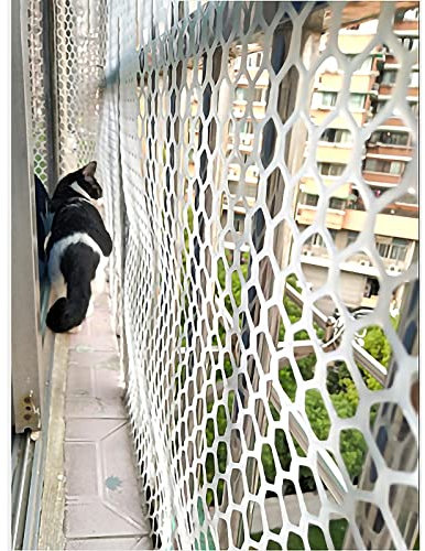 Haustierzaun für Balkon, weißer Kunststoff, großes Maschendrahtzaun aus Maschendraht, Gartennetz, Gitterrolle für Vögel, Eichhörnchen und Hochbeete, Bauzäune im Freien ( Color : Mesh 1.2cm , Size : 1x