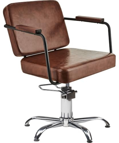 AYALA Friseurstuhl ENZO Polster braun (Füße schwarz)