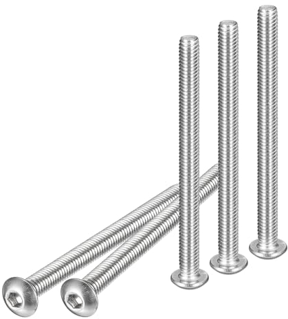 DTGN M4-0.7x50mm Vis à Tête Cylindrique à Six Pans Creux 10 Pièces Convient pour les Machines Acier Inoxydable 304 18/8 Fixations à Filetage Complet à Entraînement Hexagonal
