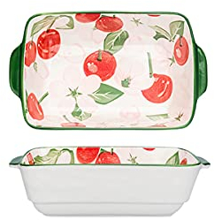 Lata for asar esmaltada, juego de bandejas for hornear, fuente for hornear de porcelana, juego de bandejas rectangulares for hornear, cazuela, plato for quiche, calentador de alimentos, 8,5 pulgadas,