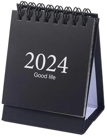 GLigeT Tischkalender 2023–2024, Mini-Tischkalender, Planbuch, Spiralspule, Seitenwechsel, Datumsaufzeichnung, 17 Monate, for die Planung, Ereignisprotokoll, Jahr (Color : A)