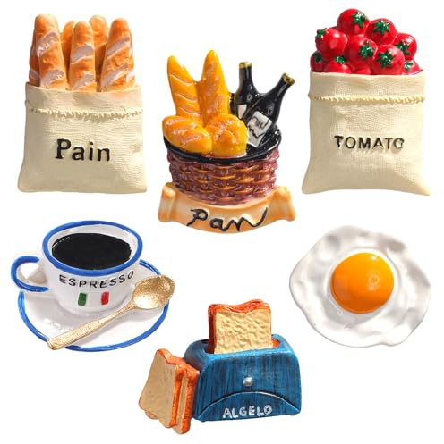 3D Kühlschrankmagnete 6 Stück für Whiteboard, Vorschulunterricht, Lebensmittel Magnet - für Zuhause und Klassenzimmer