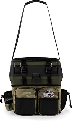 normani Sitzkiepe Angelrucksack Multi-Angelbox Sitz- und Gerätekasten mit Tragegurtsystem - inklusive 4 Kunststoffboxen Multitarn OneSize