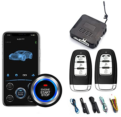 De Alarma para Automóvil con Arranque Remoto, De Entrada Pasiva Sin Llave, Control De TeléfononMóvil, Inteligente Antirrobo para Automóvil, Alarma Remota para Automóviles, Incl