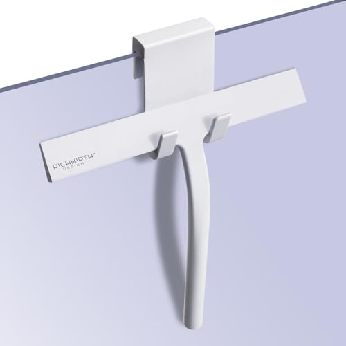 RICHMIRTH Kit de raclette de Douche 23 cm en Silicone avec Acier Inoxydable Blanc