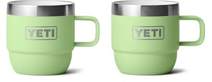 YETI Rambler 6 oz Stackable Mug, Stainless Steel, Vacuum Insulated Espresso/Coffee Mug, 2 Pack, Key Lime