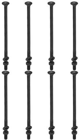 QUARKZMAN Kit de Pernos de Carro M12 x 245mm, 25 Juegos de Tornillos de Cabeza Redonda con Cuello Cuadrado, Juego de Tornillos de Carro Incluye Arandelas y Tuercas