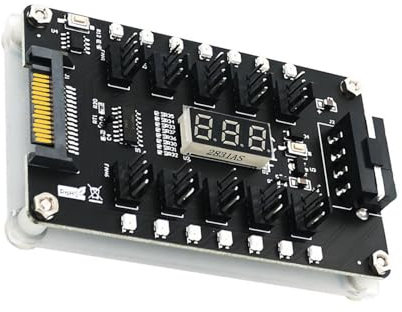 STBQHG Effiziente Kühllösung, 10-Port-Lüfter-Hubs mit LED-Anzeigen und Temperatursensoren für verbesserte Kühlung