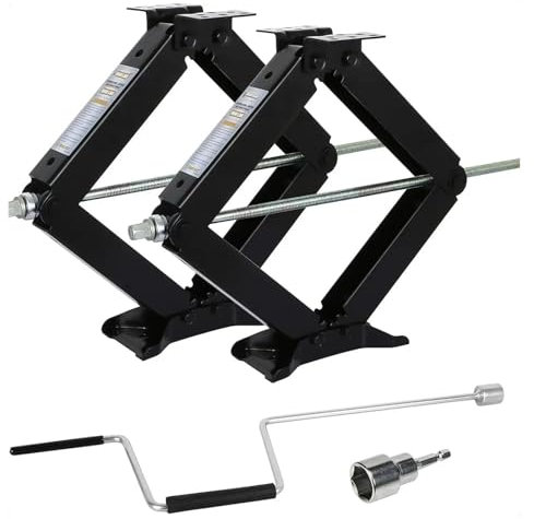 rangierwagenheber Stabilisator-Nivellierungs-Scherenheber für Wohnmobil-Anhänger mit Griff – 61 cm – 9000 lbs – 2er-Set wagenheber Auto