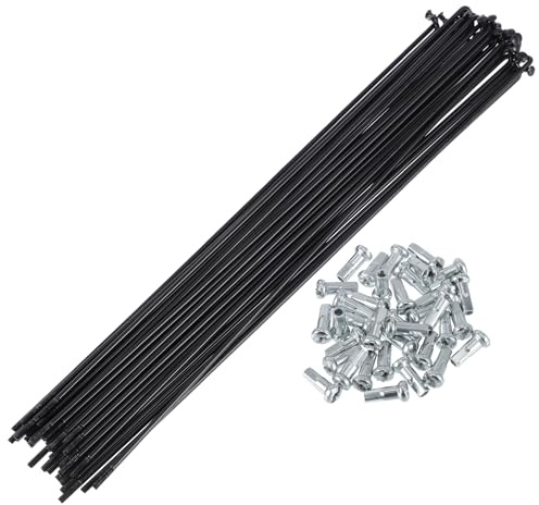 RATCHROLL 36 Pezzi Raggi Universali per Bicicletta 13G, Nippli per Raggi Ruota Bici, Nero, 45 in Acciaio
