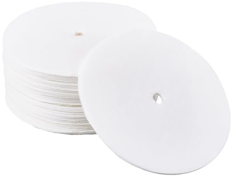 CREATCABIN Lot de 200 filtres à café jetables en papier non blanchi rond blanc avec trou pour cafetières de camping, 7,6 cm