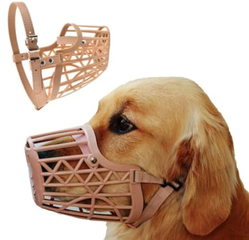 Dog Basket Muzzle For Dogs Prevents Biting Barking Chewing Adjustable Secure Fit For Training Allows Panting Drinking Pet Accessories Dog Mask Mouth Cover (14 x 8 cm)