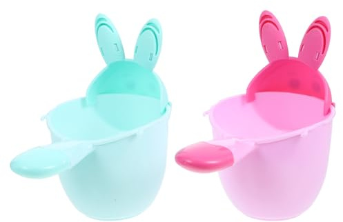 Duschbecher für Babys 2 Stück aus PP mit Tiermotiv zum Haarewaschen | Sanftes Spülen im Bad, für Babys und Neugeborene, Sichere Form, Niedliches Design