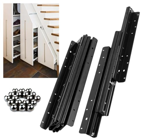 Undermount Heavy Duty Drawer Slides 800mm 120kg Bottom Mount Drawer Runners | Full extension ball bearing slides, smooth & quiet, ideal for under stairs/kitchen/wardrobes/cabinets.