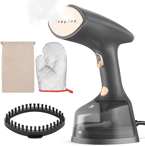 Walmeck Potenza 2000 W, 350 Ml di Piroscafo per Abbigliamento Portatile a 350 Ml con 2 Impostazioni a Vapore, Schermo LCD per Rimozione delle Rughe, Riscaldamento Rapido, Facile da Usare (2)