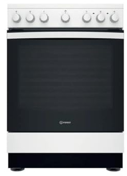 Indesit IS67V5PCW/E Cuisinière A Electrique Céramique Noir, Blanc