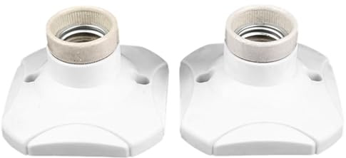 Ceiling Rose Light Fitting - Homiladi 2Pcs E27 Ceramic Lamp Holder, Ceiling Light Fitting with Bayonet to Screw Bulb Adaptor, Flame-Retardant Edison Screw Socket Base for LED Bulbs up to 60W