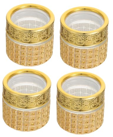 SMASOLO Bocaux De Rangement De Luxe En Verre Doré 4 Pcs 10 g Petites Bouteilles Multifonctions Pour Conservation Alimentaire Thé Stockage Domestique
